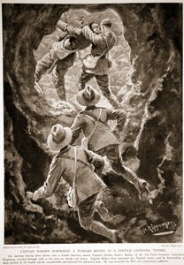 敵対的なリスニングトンネルでトルコの歩哨を驚かせたバーバー船長 作： H. Ripperger